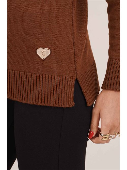 Maglia in misto lana Love To Love by Gai Mattiolo | LT705BISCOTTO/NERO